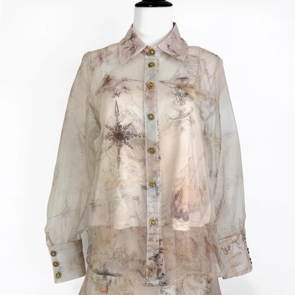 Designer-style Rebellion Lantern Print Blouse